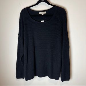 LOFT Black with slight Shimmer Sweater XL NWT